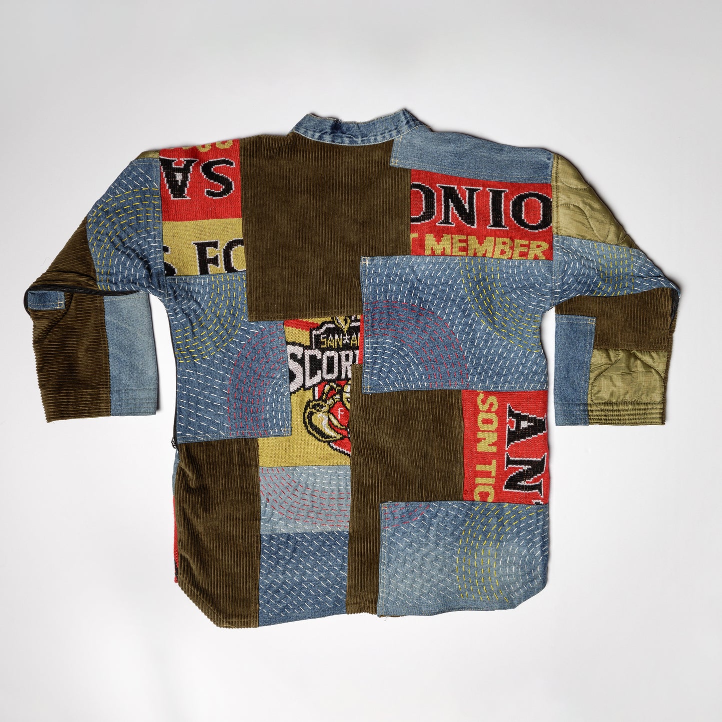 Patchwork Soccer Scarf Pullover